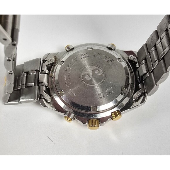 Vintage Seiko Sports 150 Chronograph Quartz 7T39 6A09 Watch Men's Black Dial - Picture 7 of 7